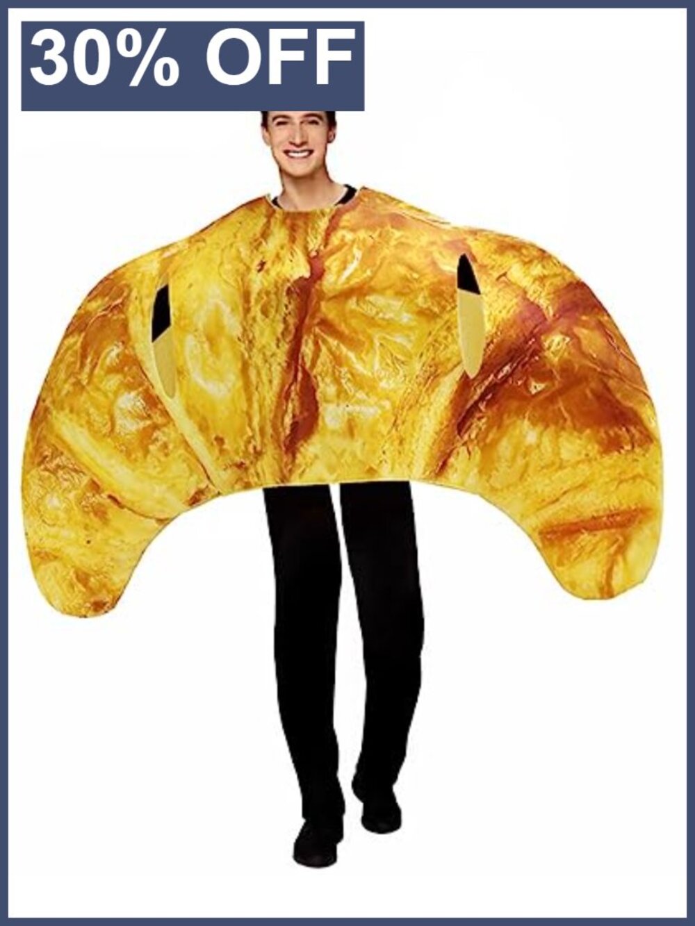 Unisex Croissant Costume One Piece Pullover Tunic Halloween Food Dress Up